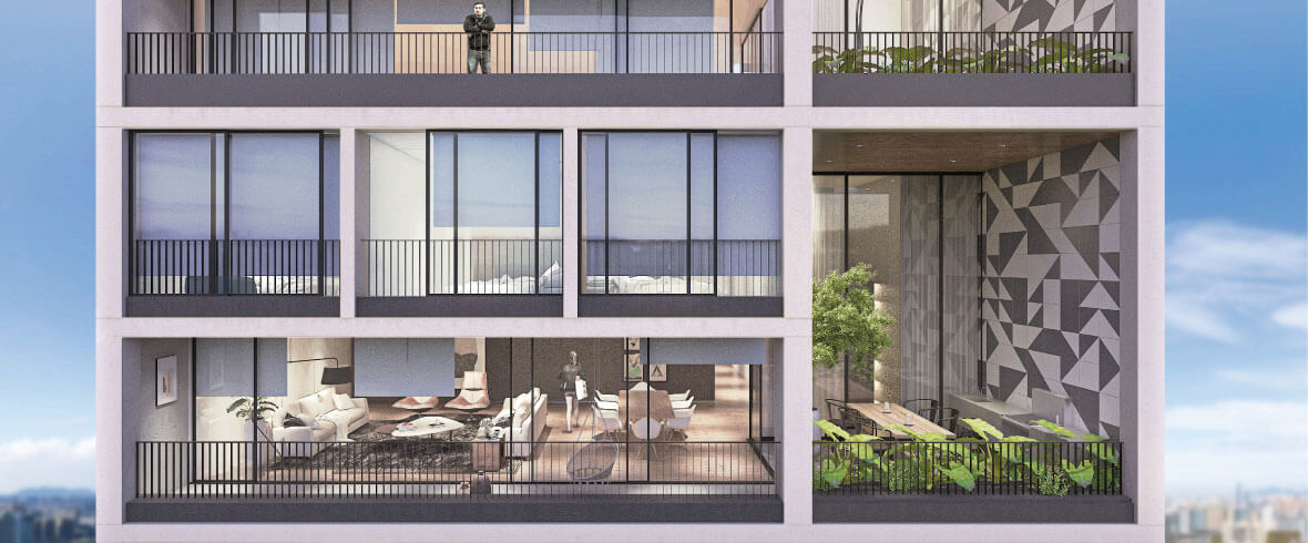 INTERIORES: TERRAZA DOBLE ALTURA