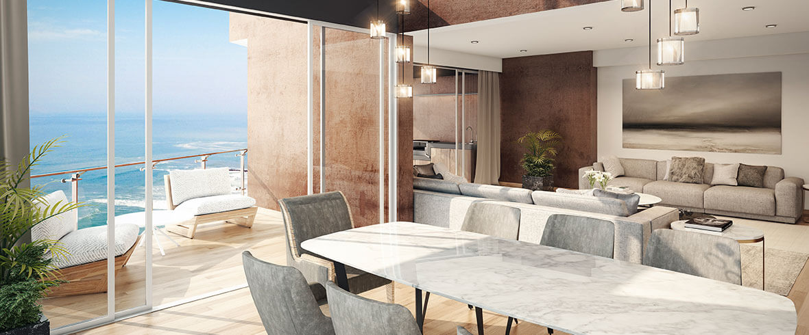 INTERIORES: COMEDOR (VISTA AL MAR)